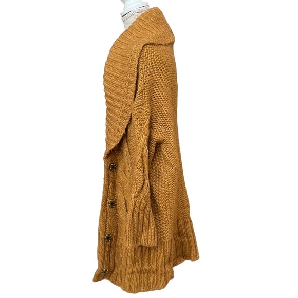 Ann Taylor Loft Alpaca Chunky Cable Knit Medium Length Cardigan Sweater Size: M - Picture 3 of 10